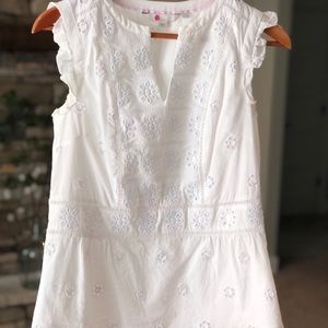Boden White Eyelet Sleeveless Blouse